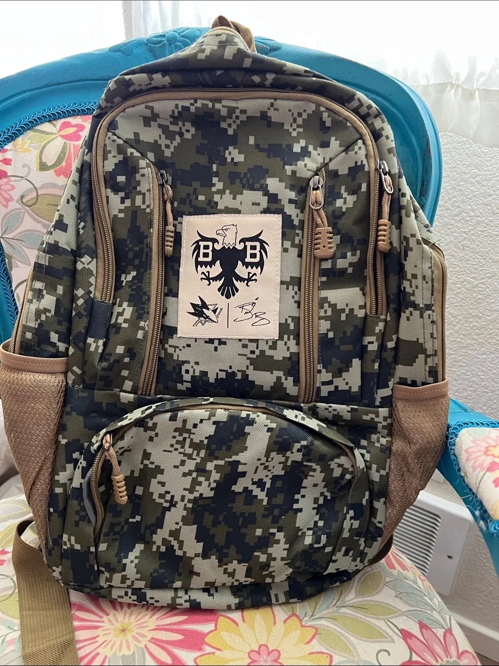 San Jose Sharks Brent Burns Camo Backpack
